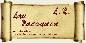 Lav Mačvanin vizit kartica